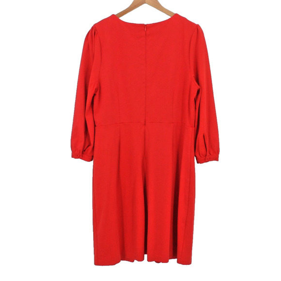 Boden Alexandra Ponte Dress Modest Eyelet Midi Career Holiday Church‎ Red - 14R - Picture 3 of 11